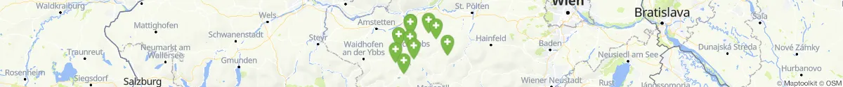 Kartenansicht für Apotheken-Notdienste in der Nähe von Sankt Georgen an der Leys (Scheibbs, Niederösterreich)